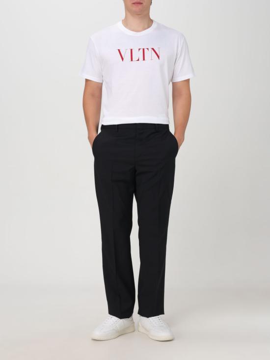 T-shirt noir en coton avec logo VLTN