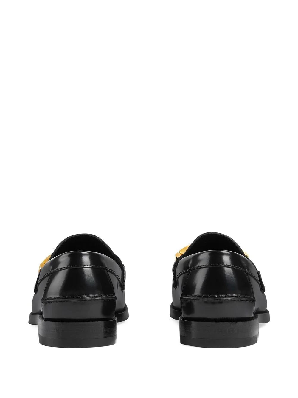 logo plaque leather loafers