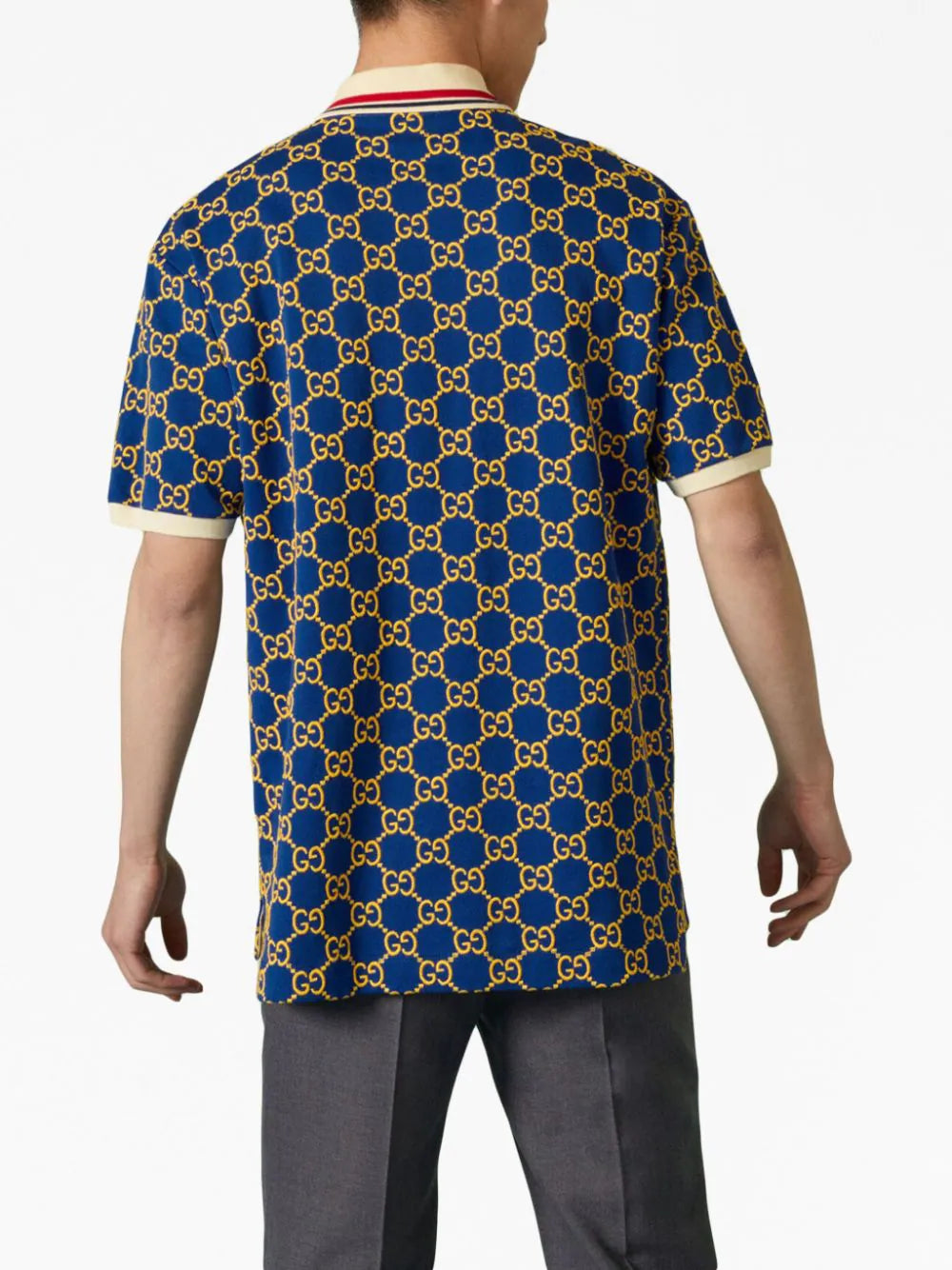 GG POLO SHIRT IN JERSEY AND COTTON JACQUARD