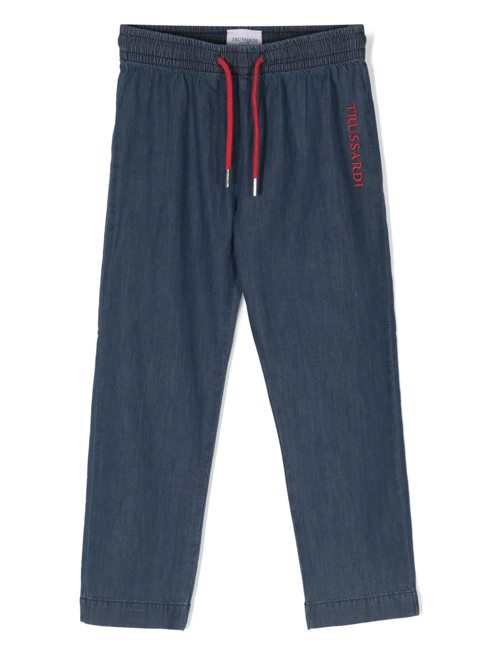 pantalon droit en chambray