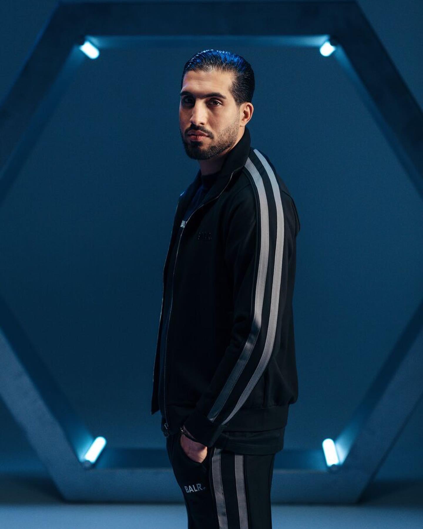 Louis Slim Crossing Tape Track Jacket Jet Black