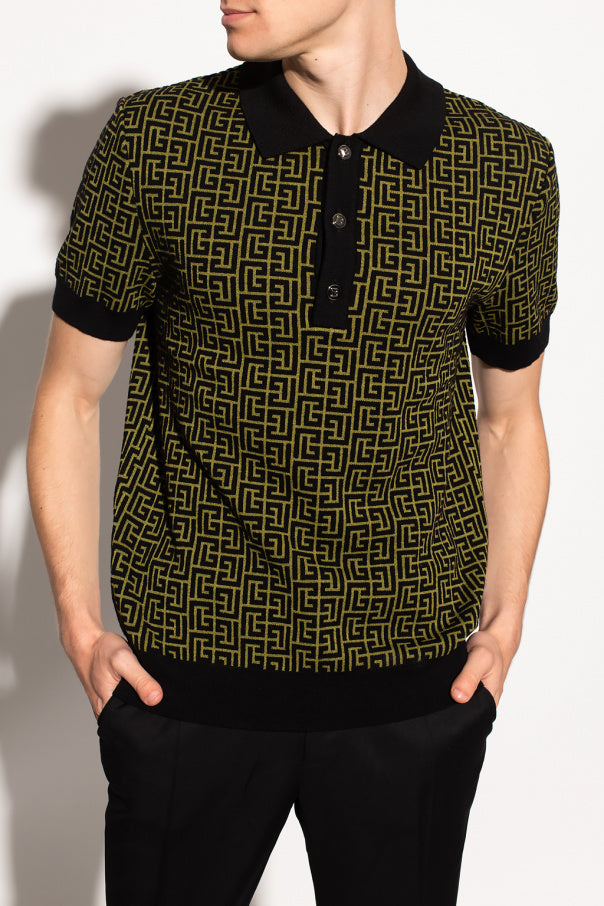 Balmain GREEN Polo shirt with logo