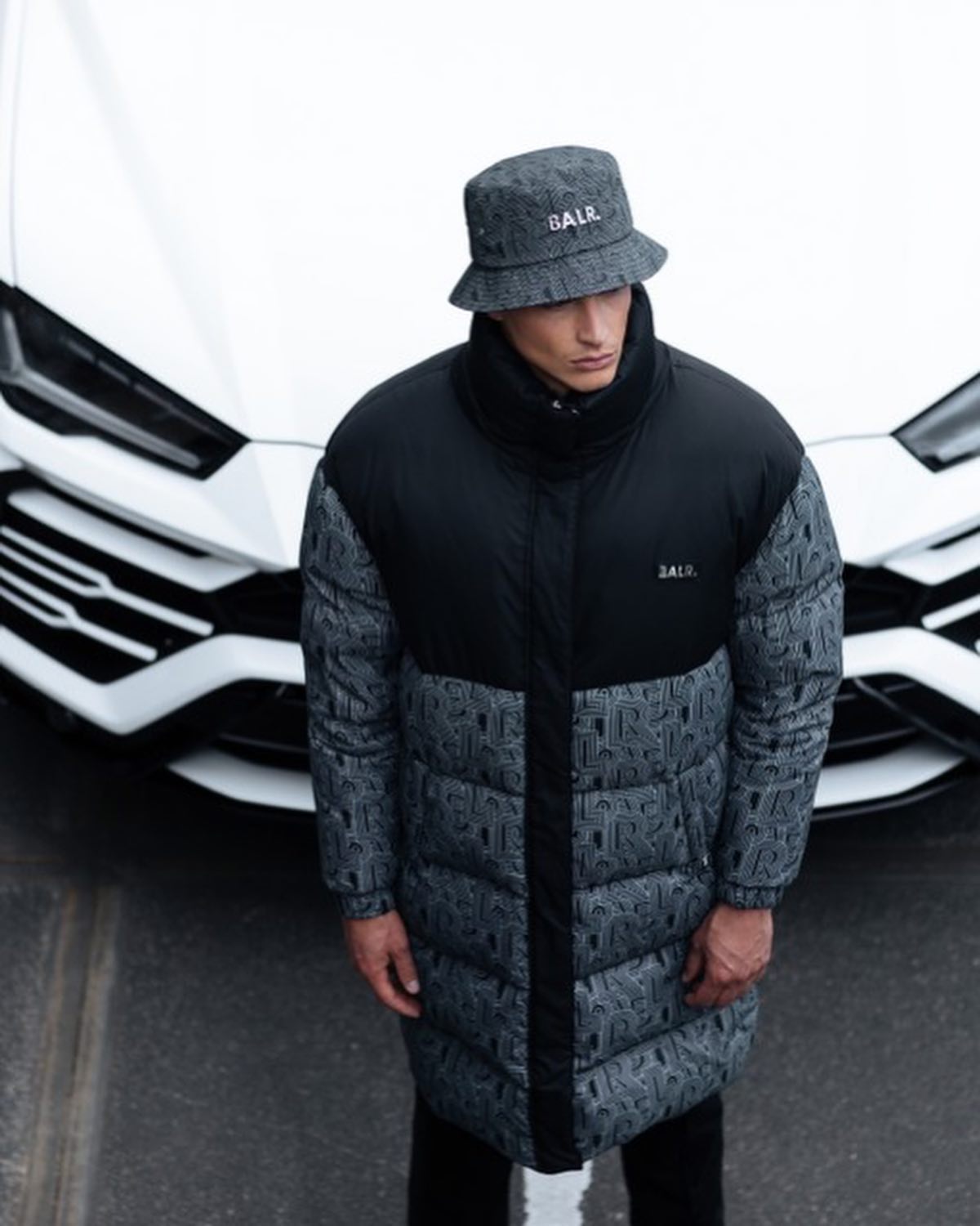 Classic AOP Track Bucket Hat Jet Black