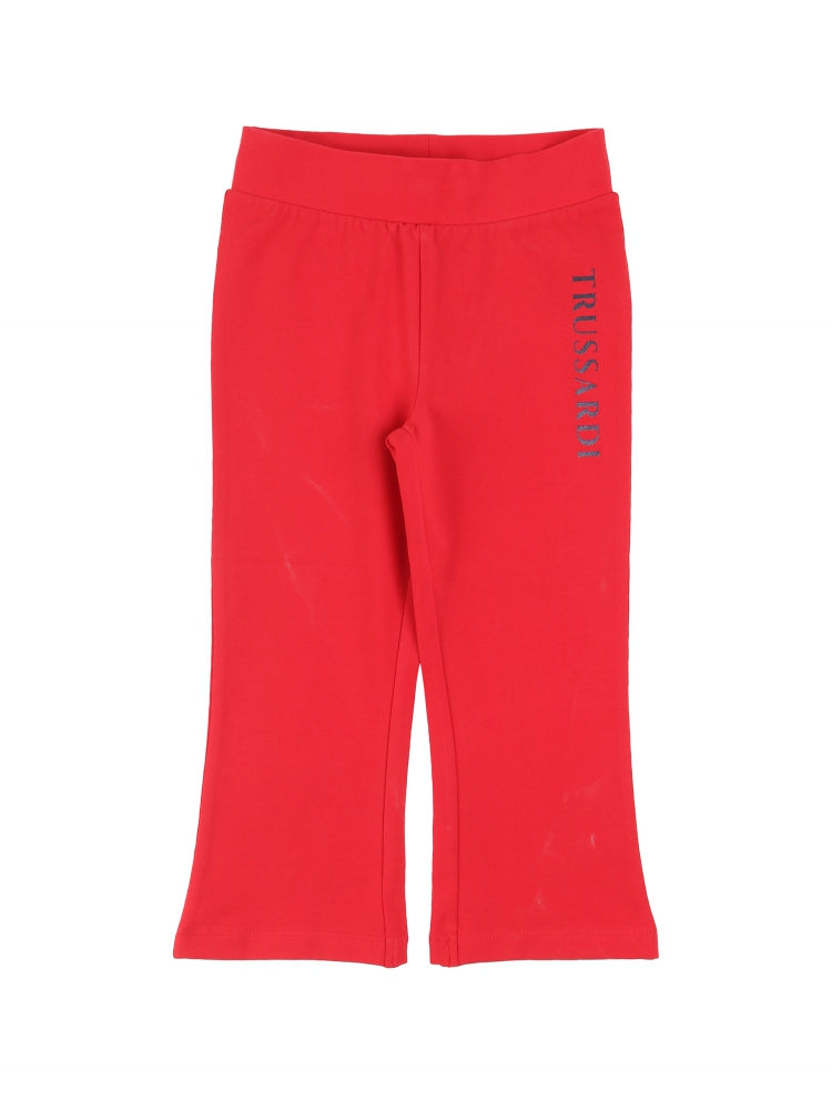 Leggings Trussardi pour bébé et enfant rouges avec imprimé logo contrastant