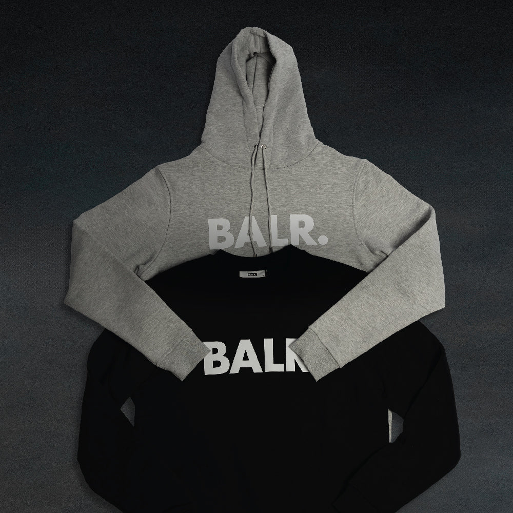 Brand Straight Hoodie Grey Melange