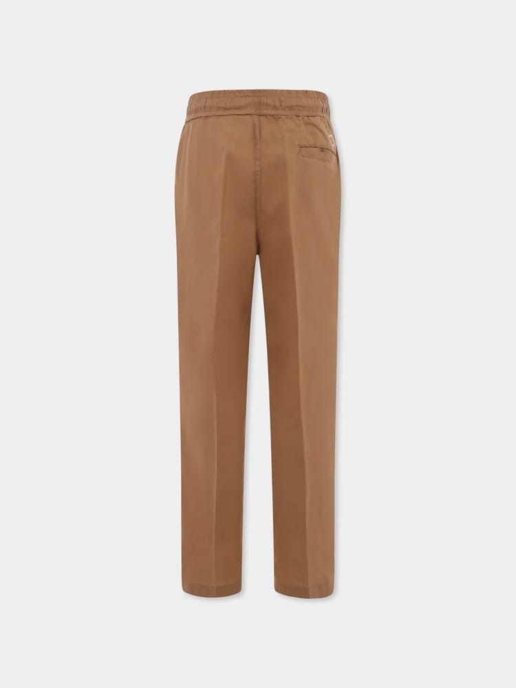 Pantalon en coton bleu marine Trussardi pour garçon avec mini logo au dos