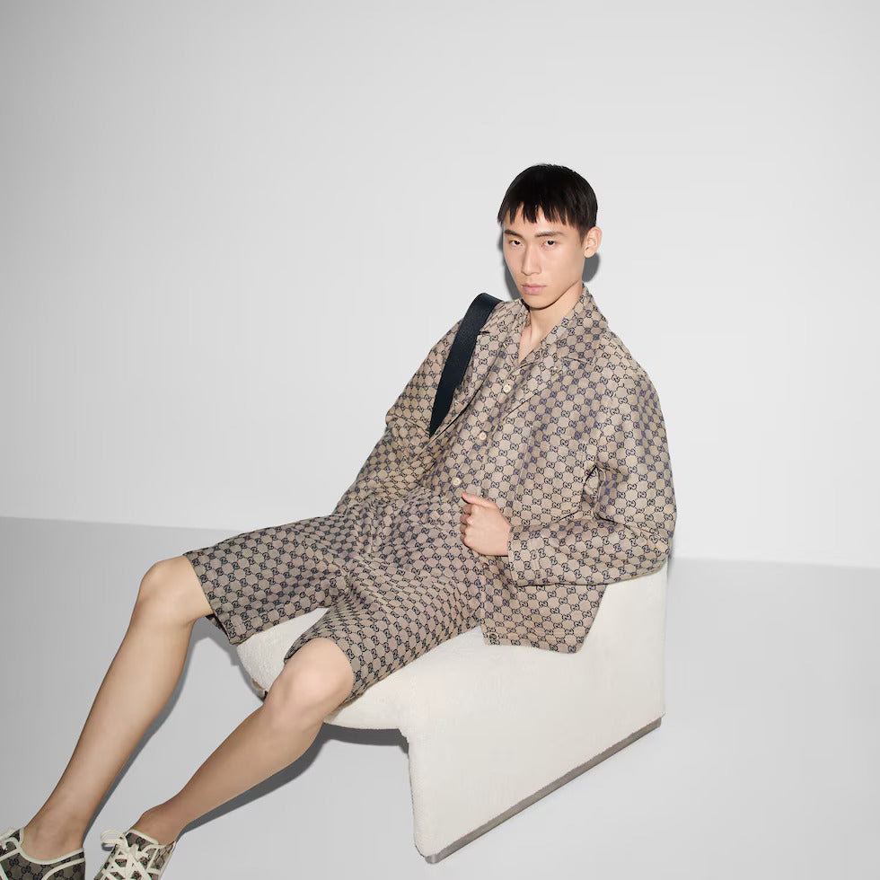 Chemise en toile en mélange de lin GG