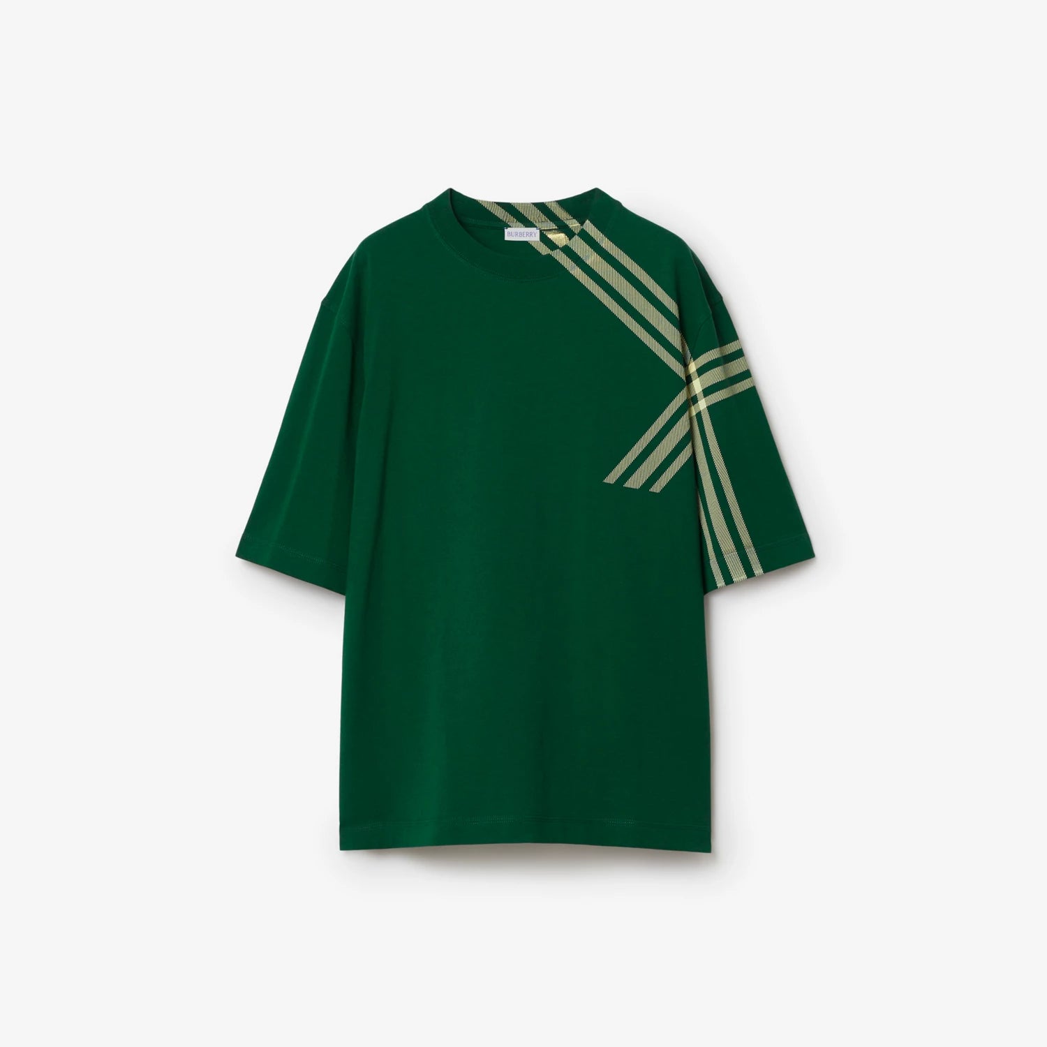 T-shirt en coton à manche Check