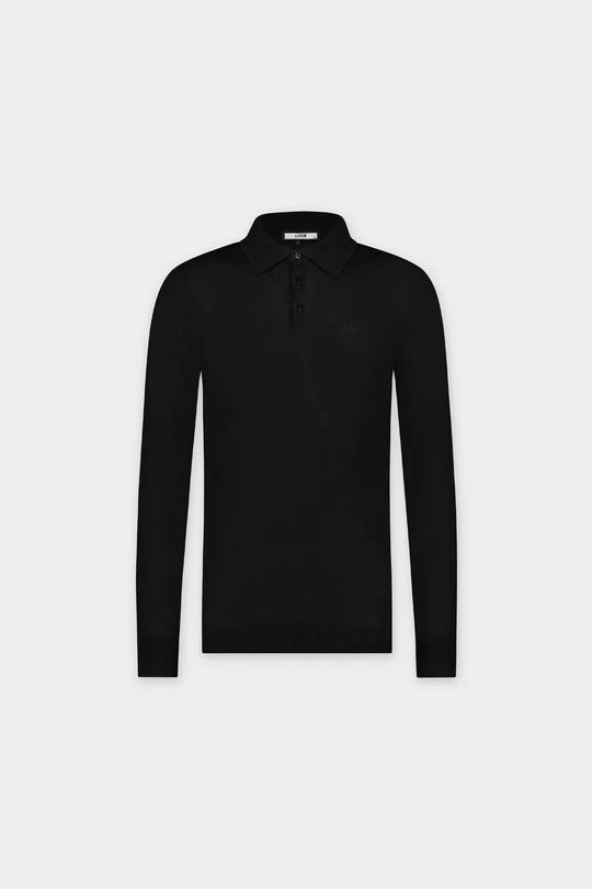 Porter Regular Knitted Polo Jet Black