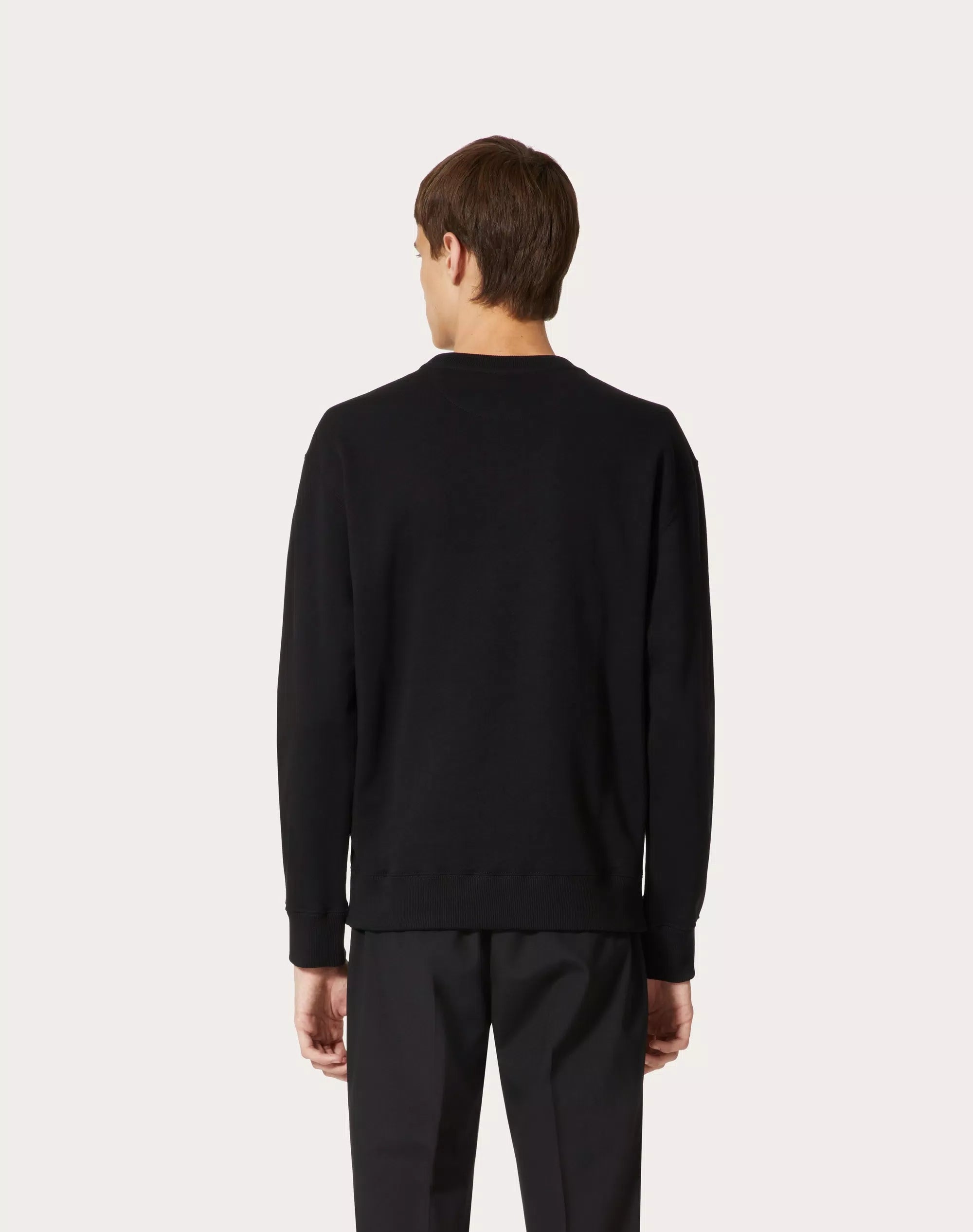CREW-NECK COTTON SWEATSHIRT WITH VLTN PRINT