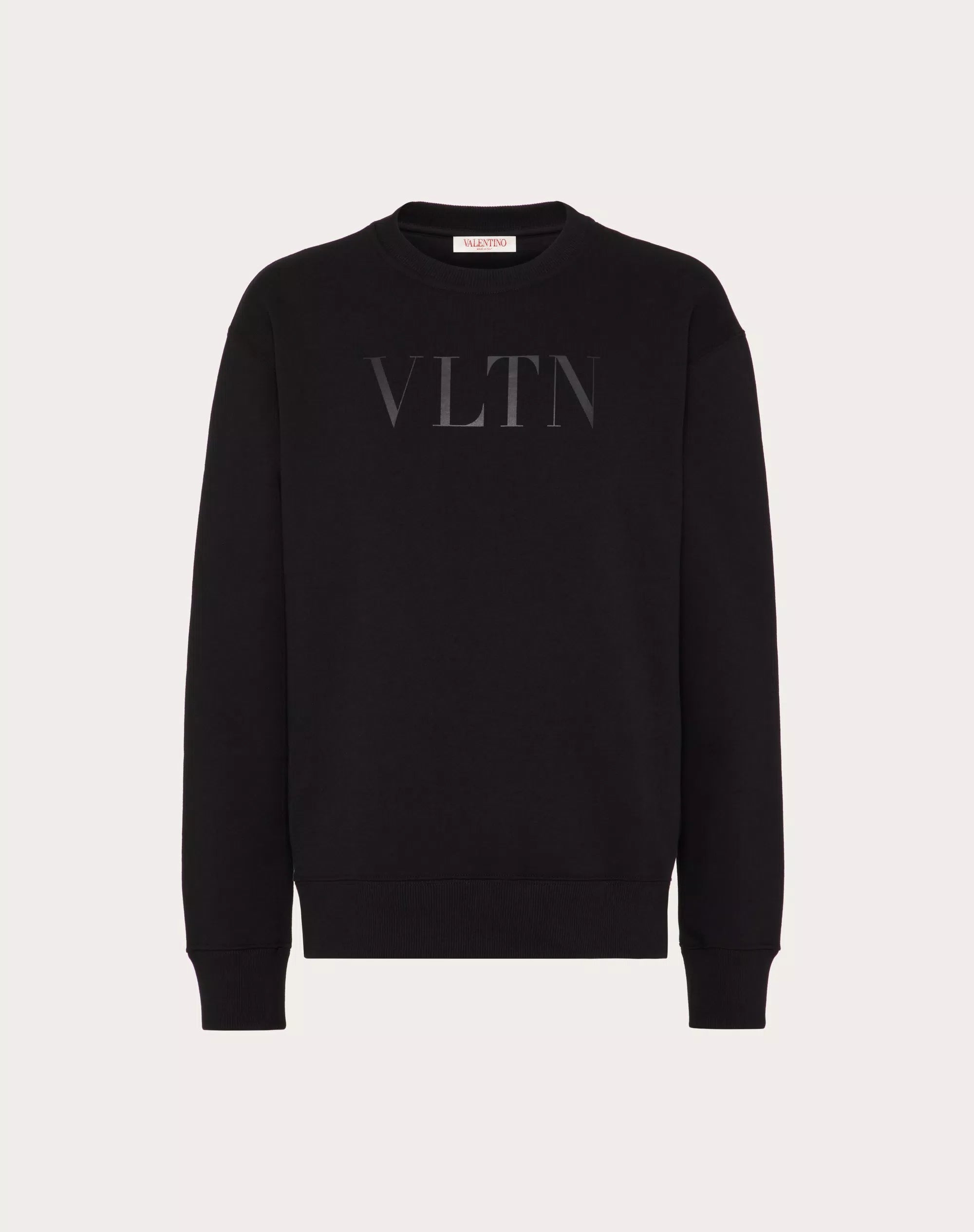 CREW-NECK COTTON SWEATSHIRT WITH VLTN PRINT