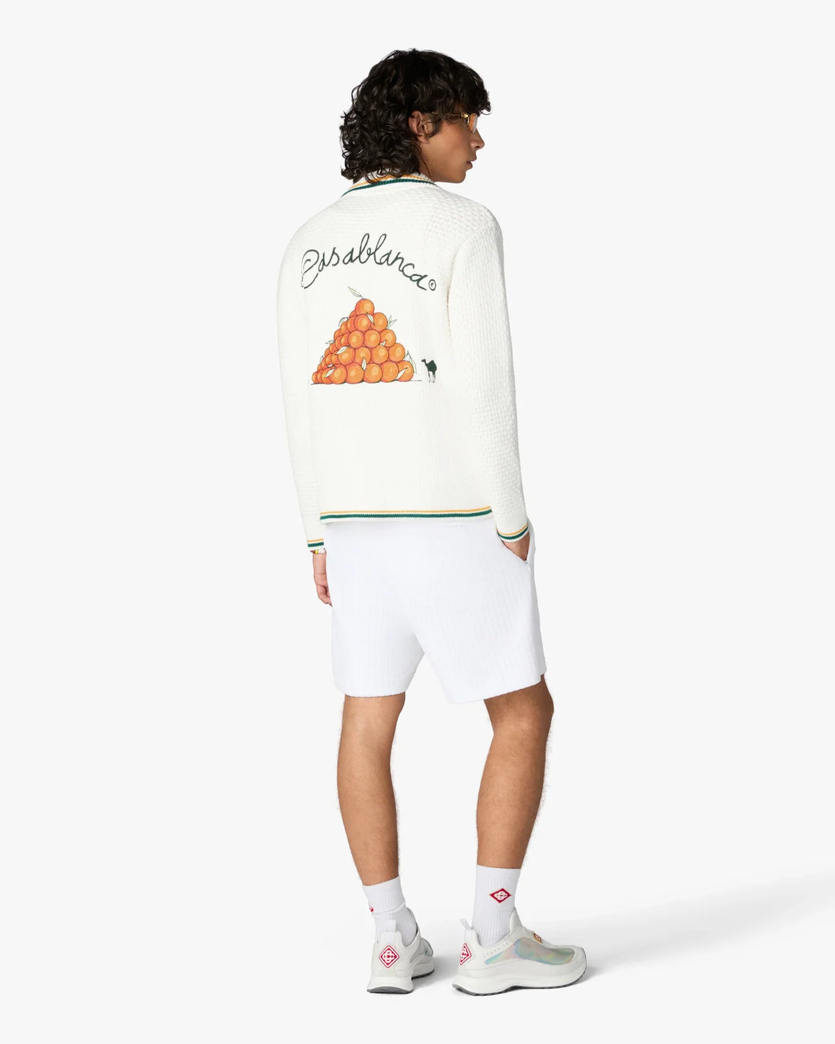 Cardigan blanc en crochet Pyramid of Oranges maison prado algerie