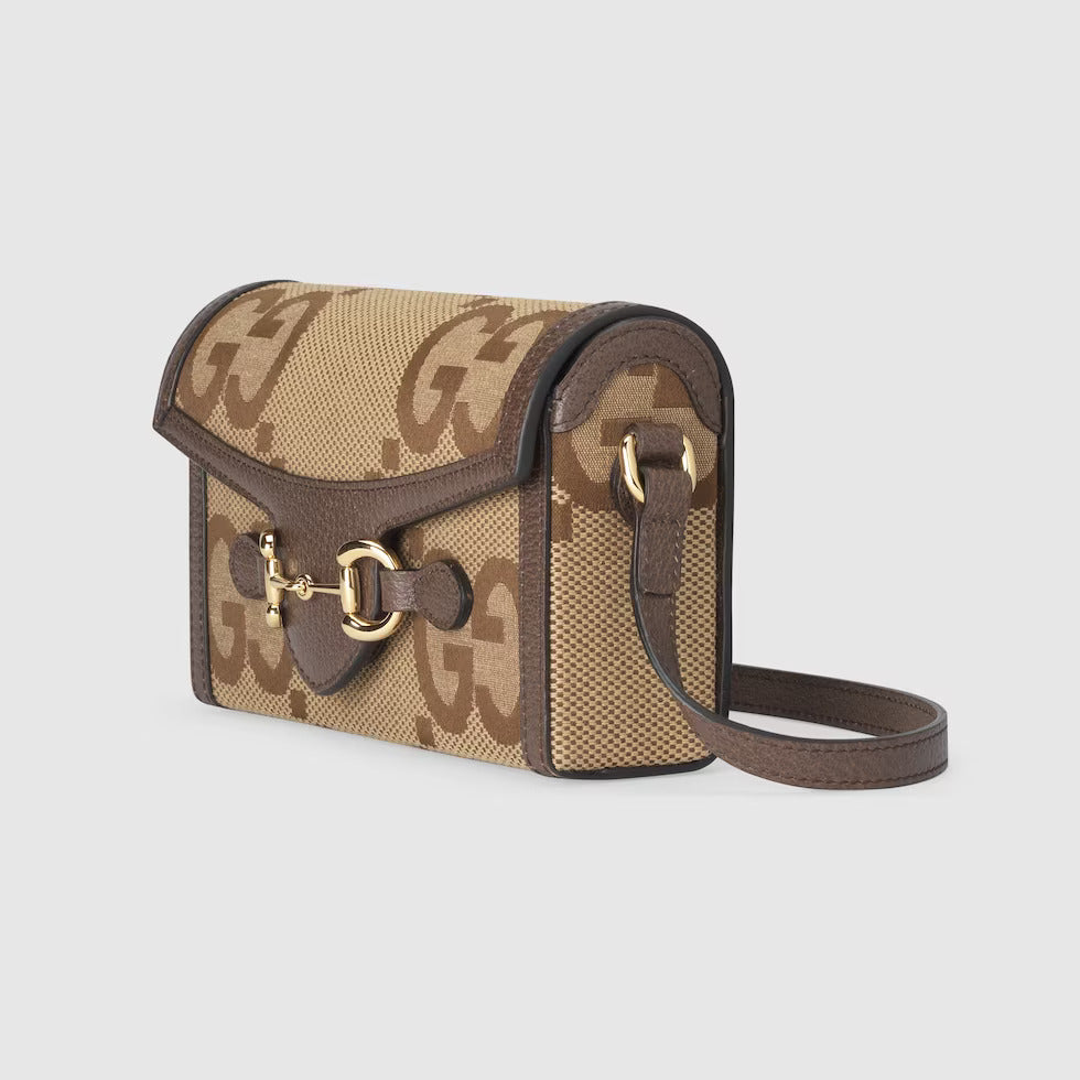GUCCI HORSEBIT 1955 MINI BAG WITH GG JUMBO PATTERN