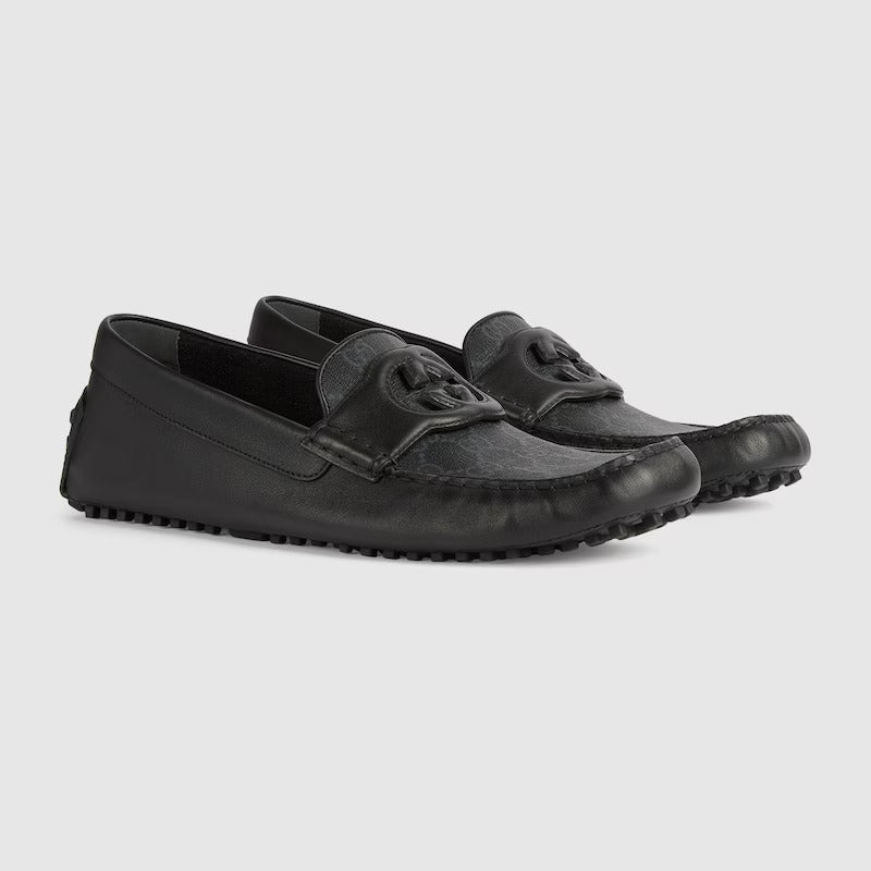 MEN’S GG MOCCASINS WITH ENLACED GG DETAIL