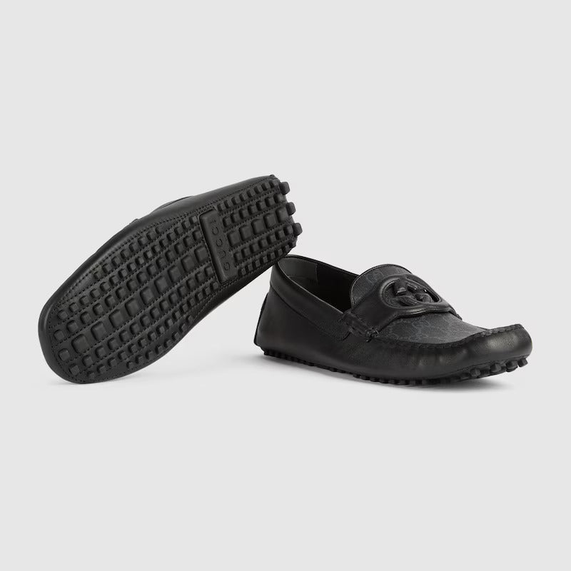 MEN’S GG MOCCASINS WITH ENLACED GG DETAIL
