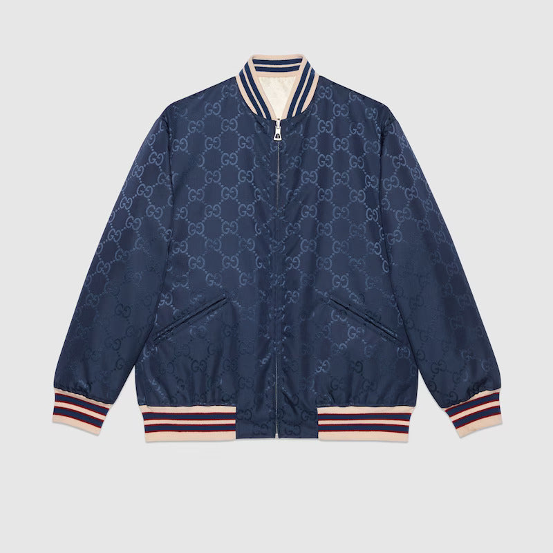 REVERSIBLE ZIP-UP JACKET IN NYLON CANVAS