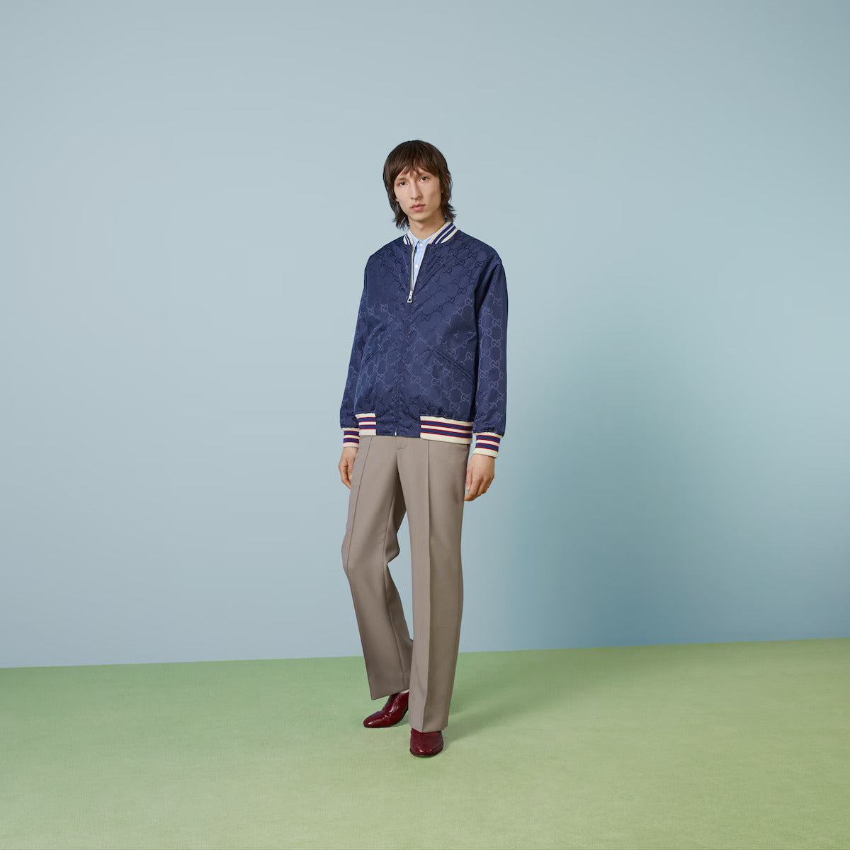 REVERSIBLE ZIP-UP JACKET IN NYLON CANVAS