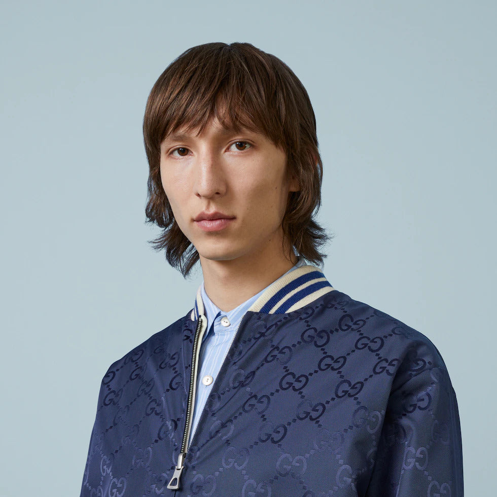 REVERSIBLE ZIP-UP JACKET IN NYLON CANVAS