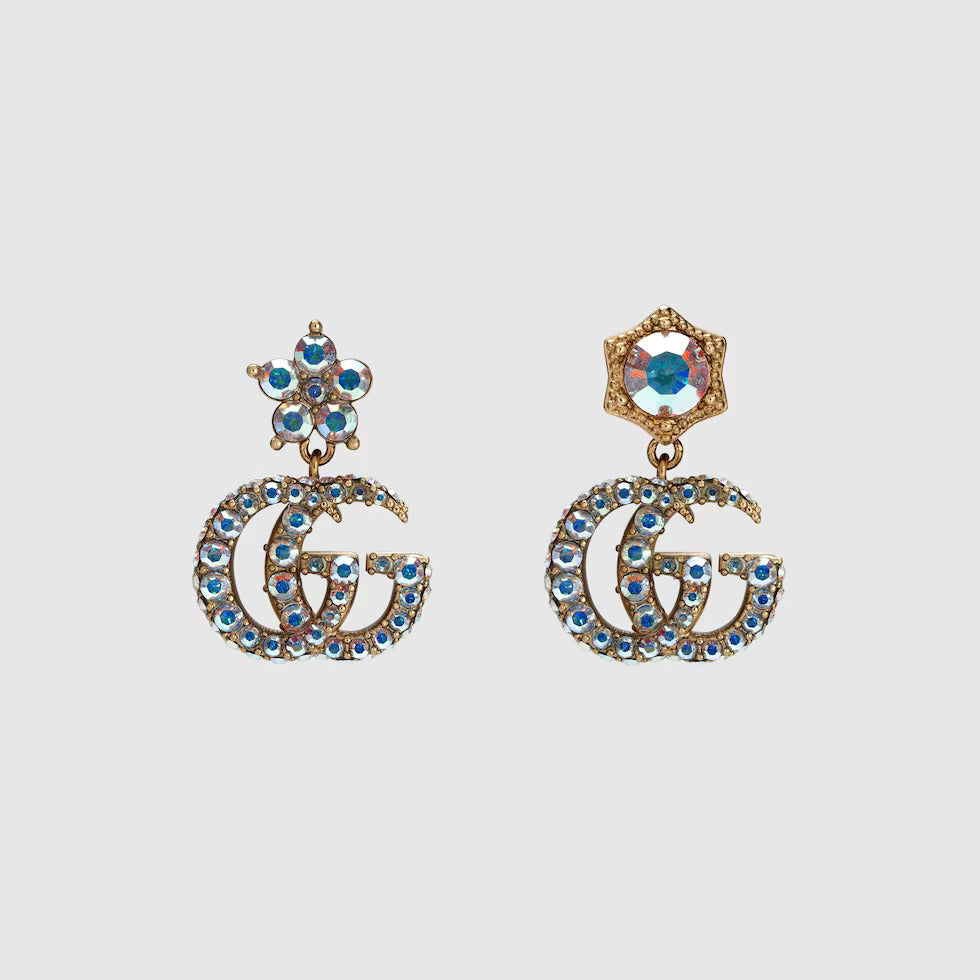 DOUBLE G EARRINGS WITH CRYSTAL