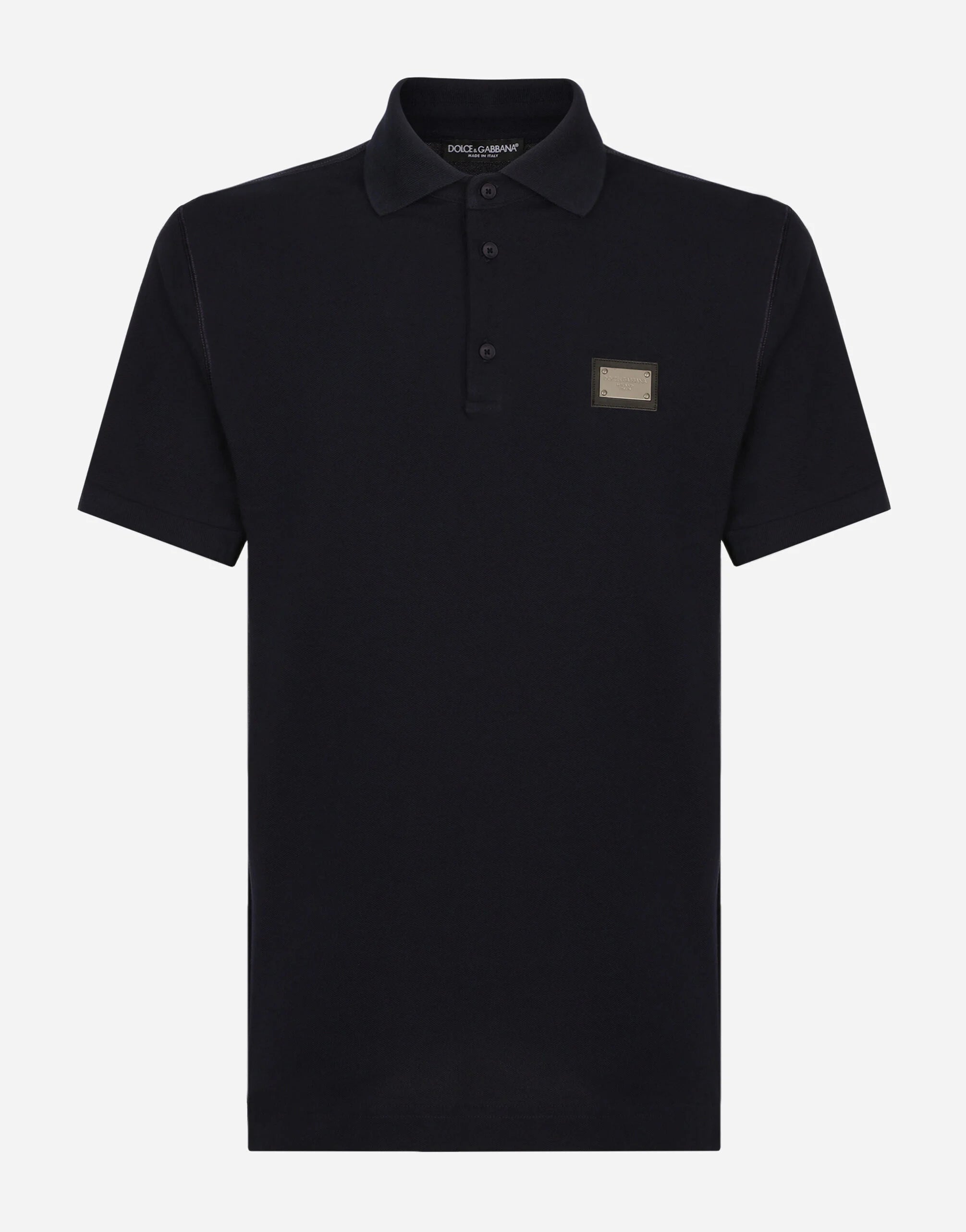 Polo en piqué de coton avec plaquette à logo