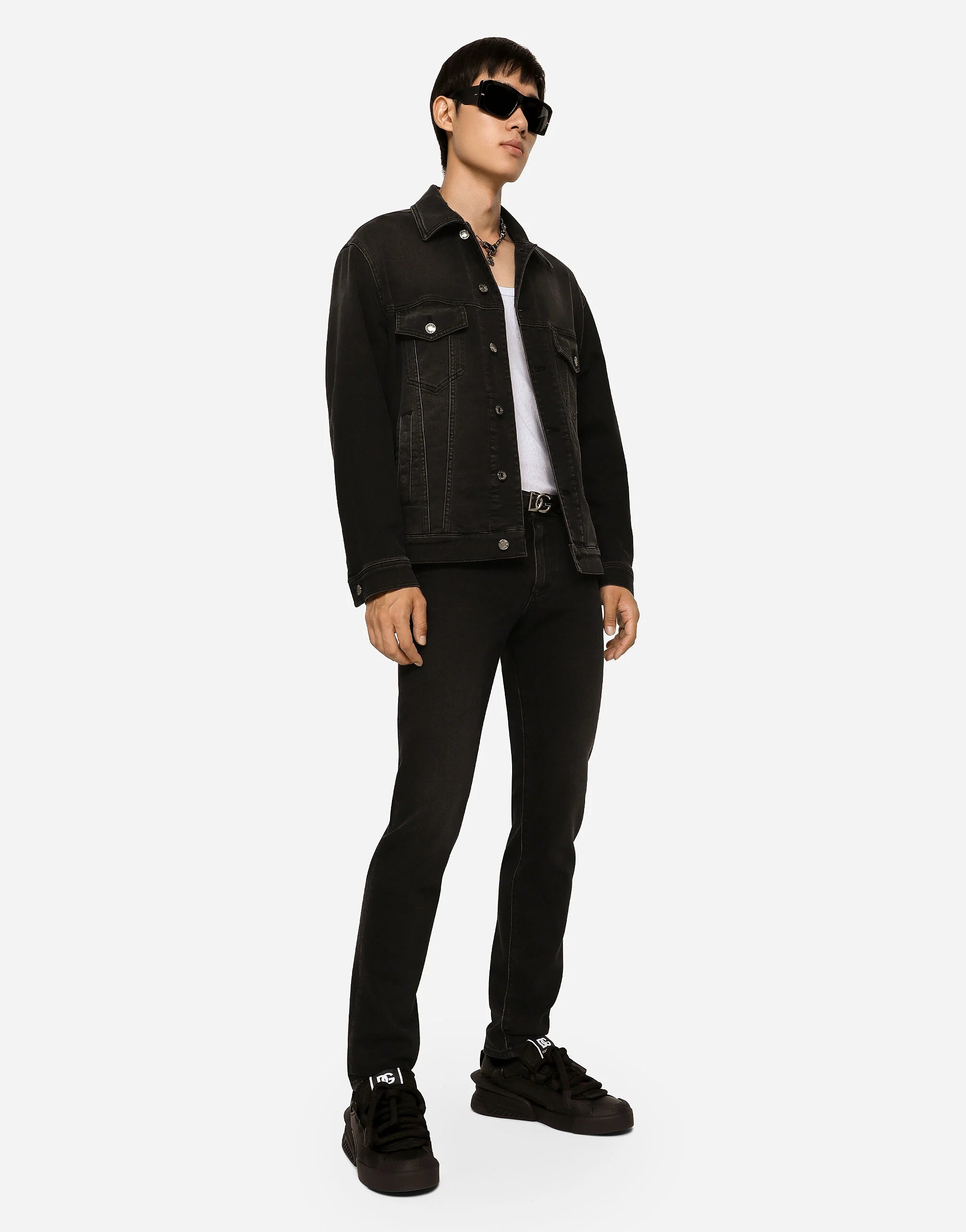 Jean slim stretch gris lavé