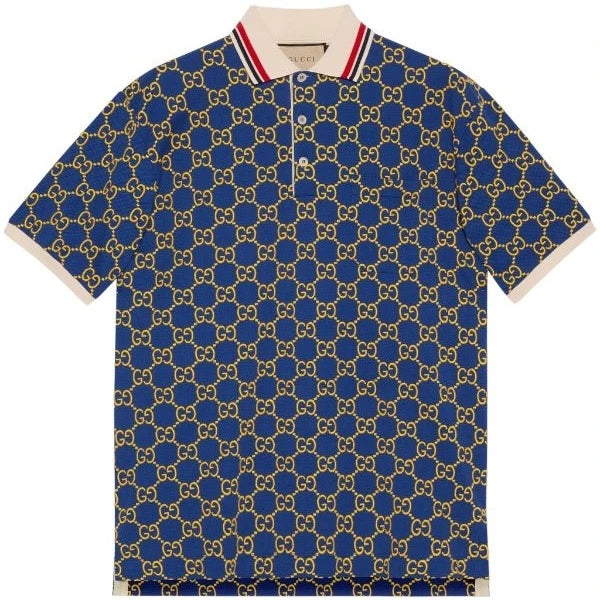 GG POLO SHIRT IN JERSEY AND COTTON JACQUARD