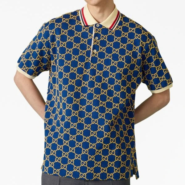 GG POLO SHIRT IN JERSEY AND COTTON JACQUARD