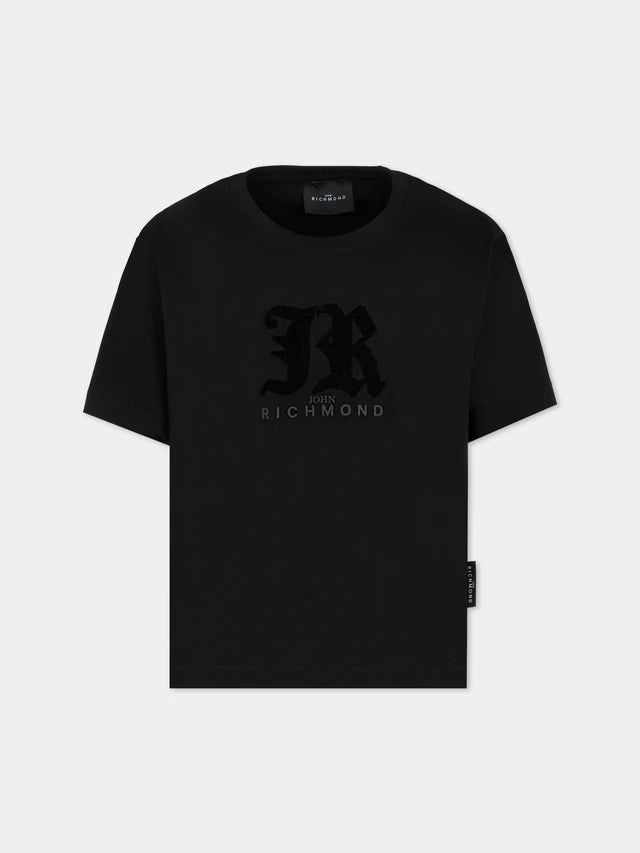T-shirt noir pour enfants avec logo