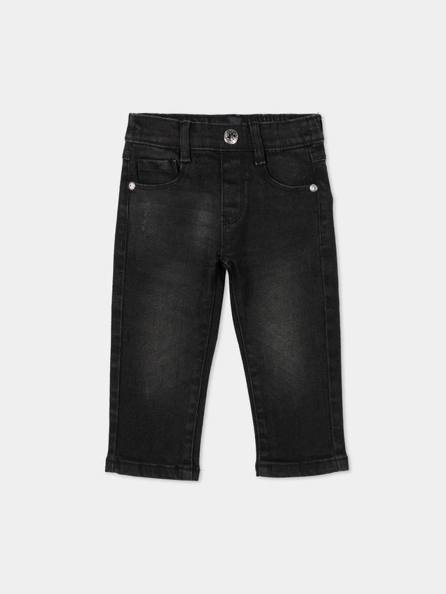 Jeans noirs pour bébés enfants avec logo