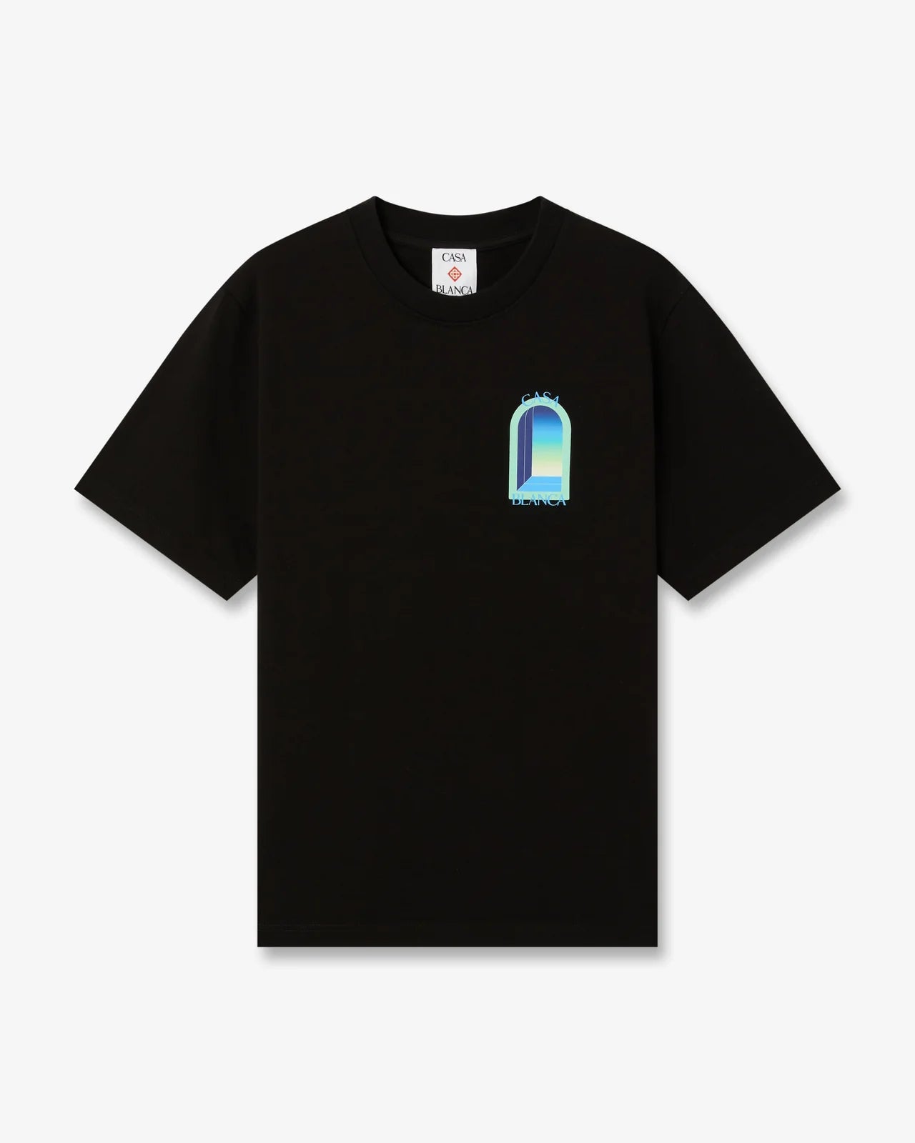 T‑shirt CASABLANCA noir et vert menthe L’Arche