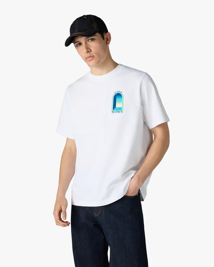 T‑shirt CASABLANCA BLANC et vert menthe L’Arche