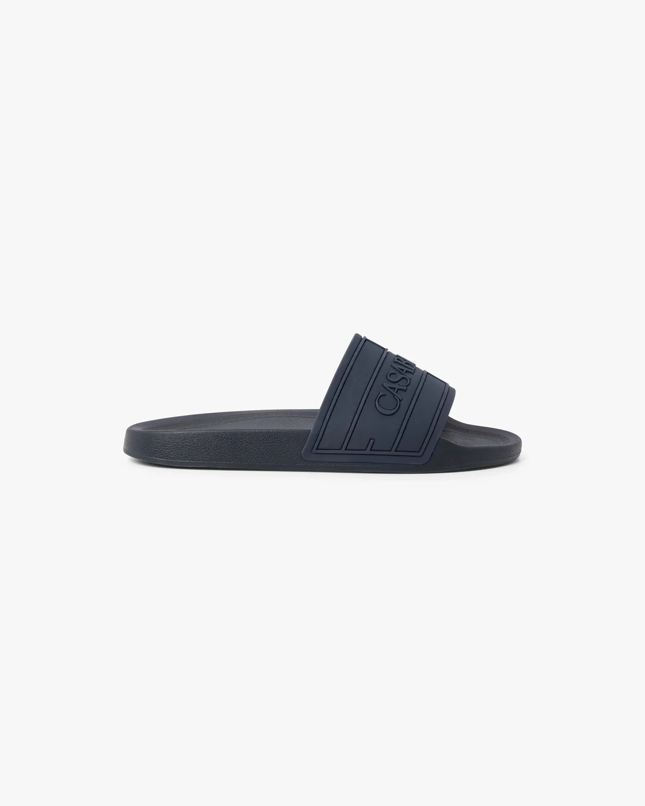 Claquettes de piscine pour homme bleues à logo