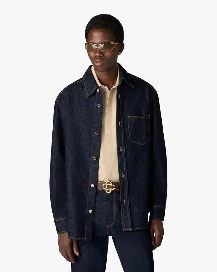 Chemise Casablanca à indigo en denim brut