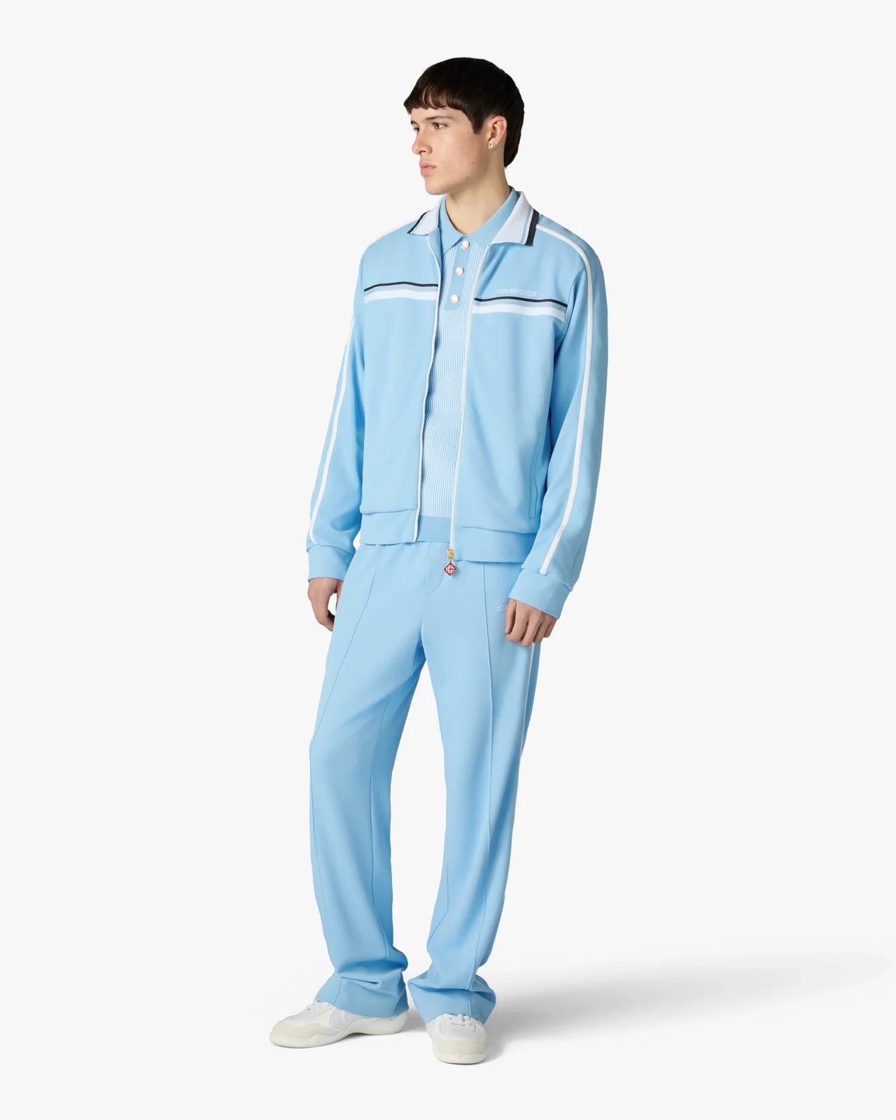 Veste de survêtement casablanca en piqué bleu clair