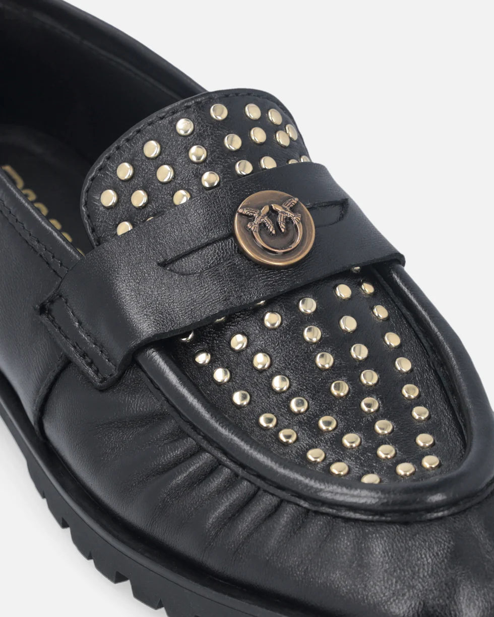 Mocassins PINKO cloutés avec plaquette à logo Love Birds