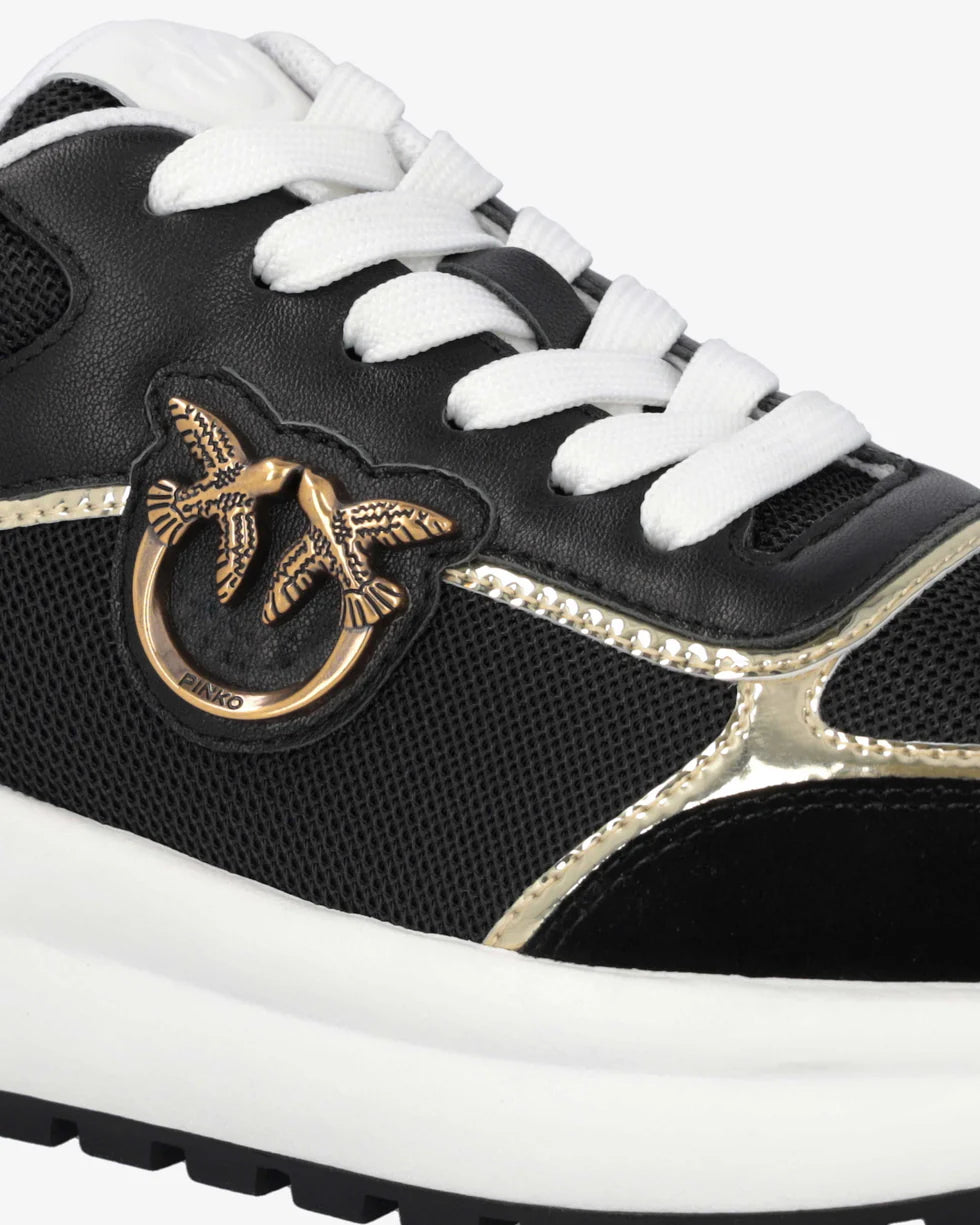 Sneakers à logo avec détails effet miroir