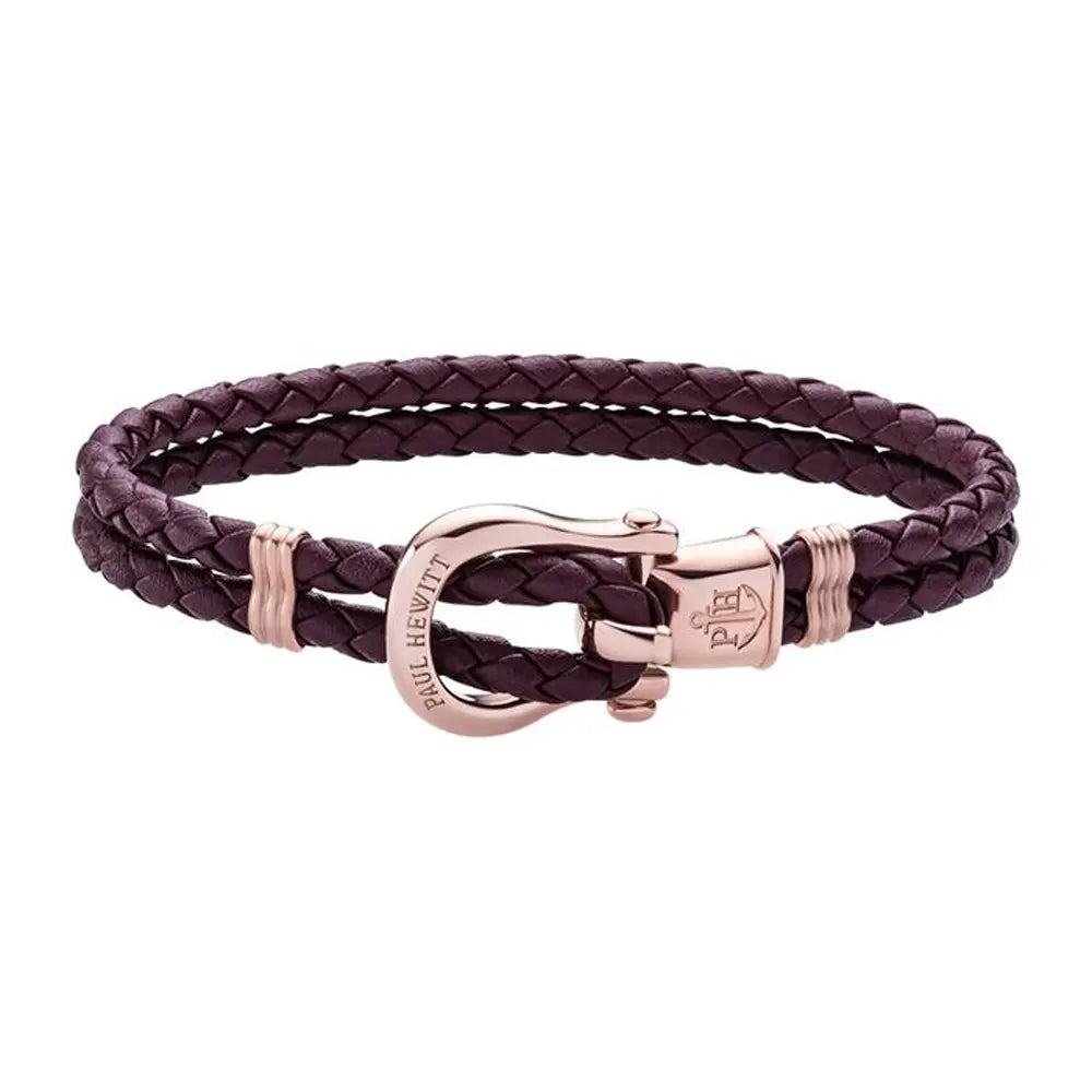 Phinity leather bracelet in dark mauve PH-FSH-L-R-DM