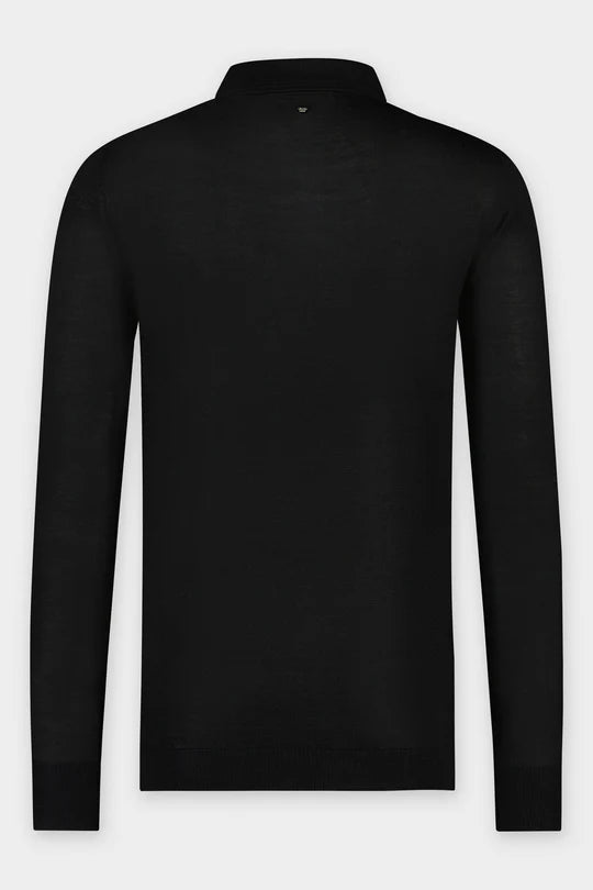 Porter Regular Knitted Polo Jet Black