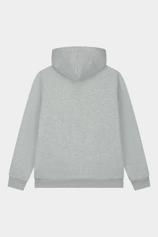 Brand Straight Hoodie Grey Melange