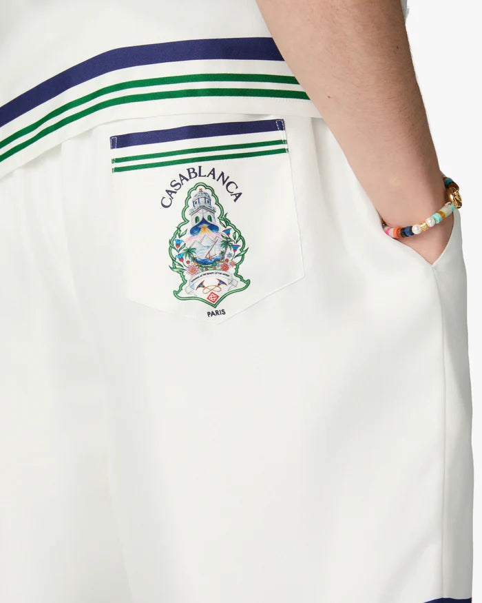 Casablanca Short Casablanca blanc en soie Hotel Emblem