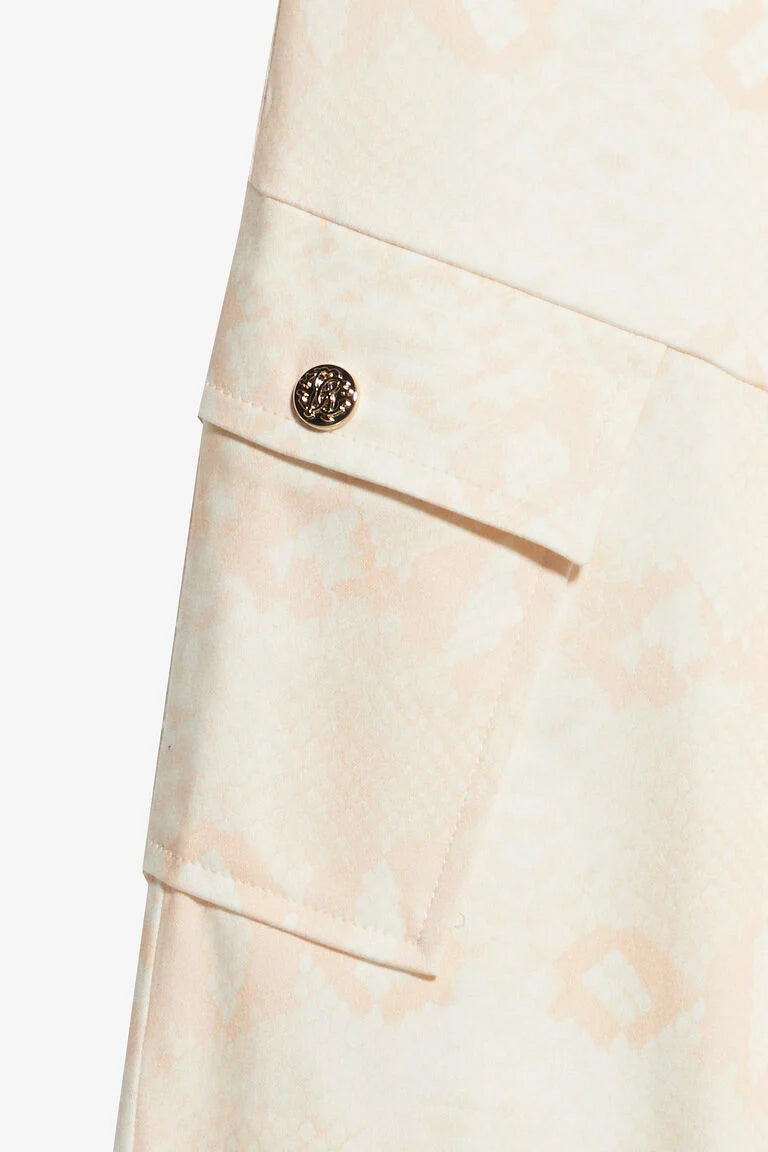 Pantalon À Imprimé Python Monochrome