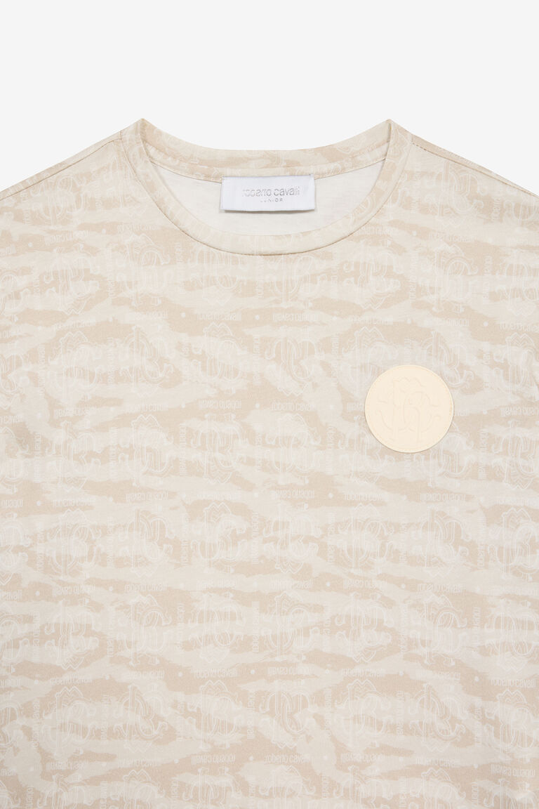 T-Shirt À Imprimé Tiger Skin Et Écusson