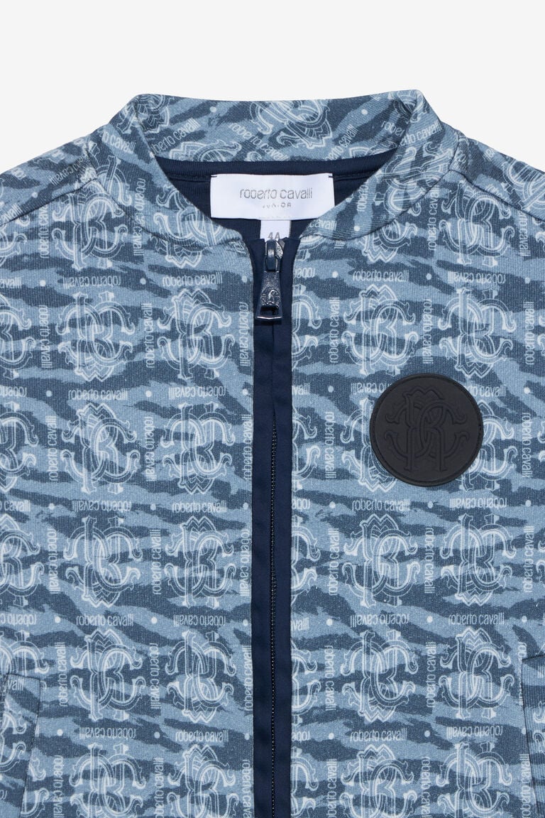 Sweat Zippé à Imprimé Monogram RC