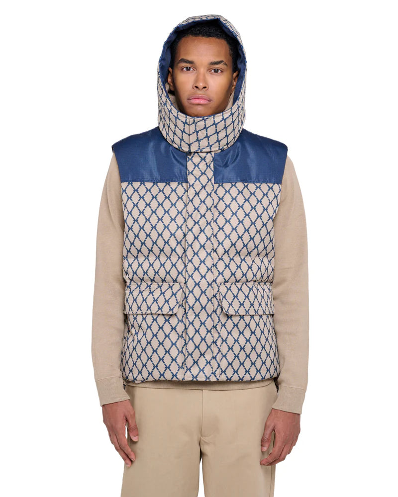 John Richmond Padded sleeveless with hood