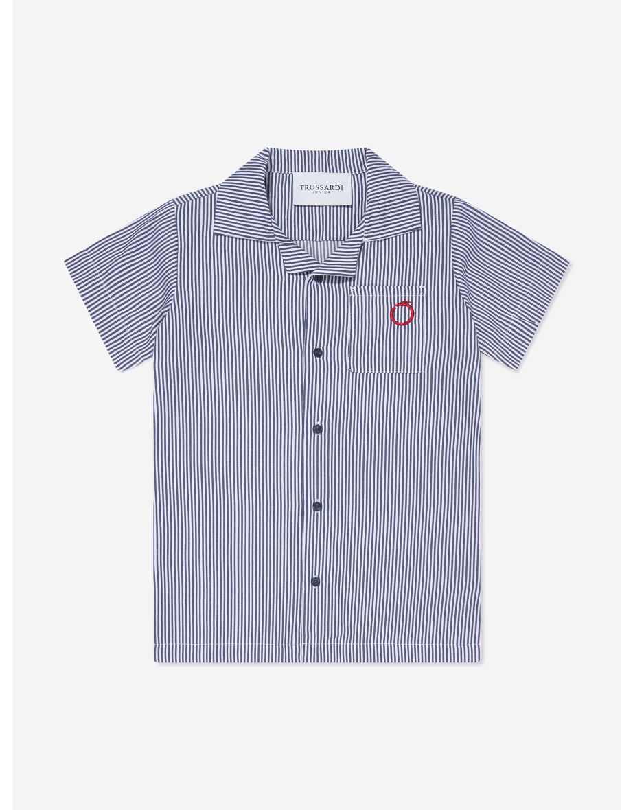 Boys Copren Short Sleeve Shirt in Navy