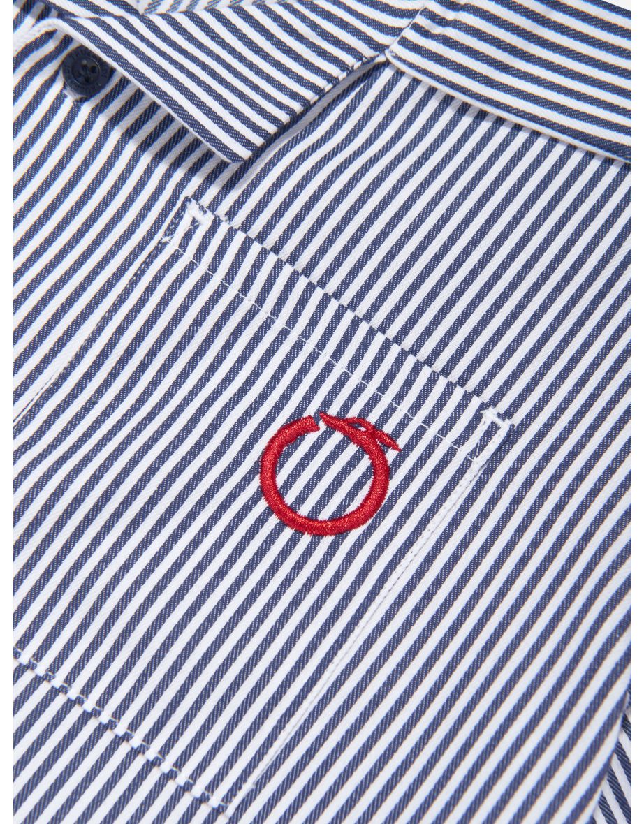 Boys Copren Short Sleeve Shirt in Navy