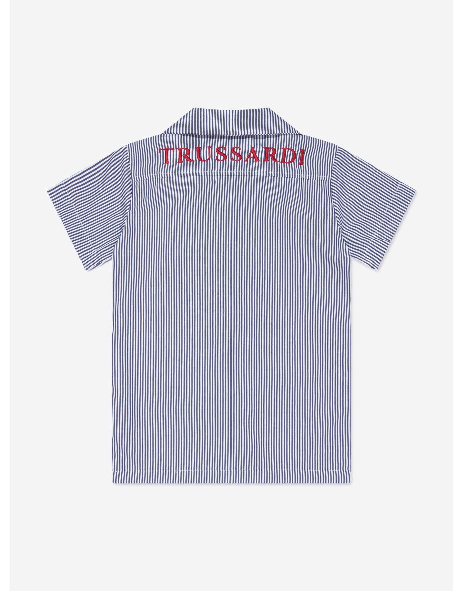 Boys Copren Short Sleeve Shirt in Navy