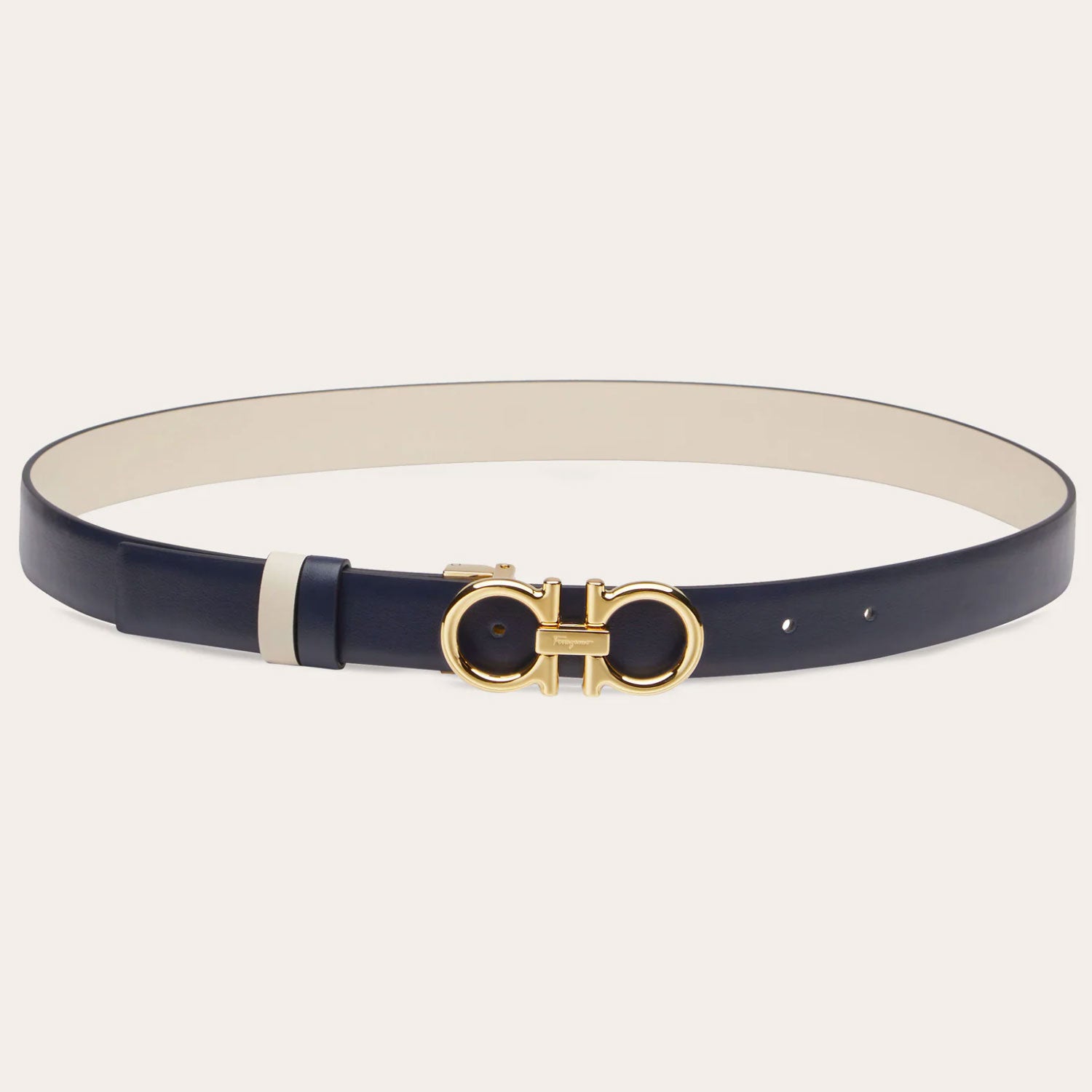 Reversible and adjustable Gancini belt