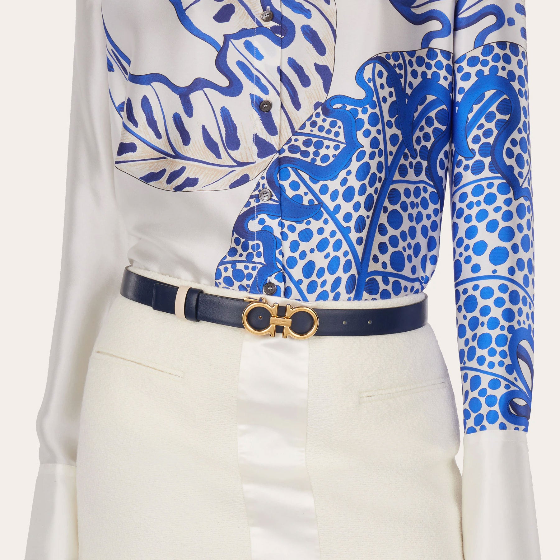 Reversible and adjustable Gancini belt