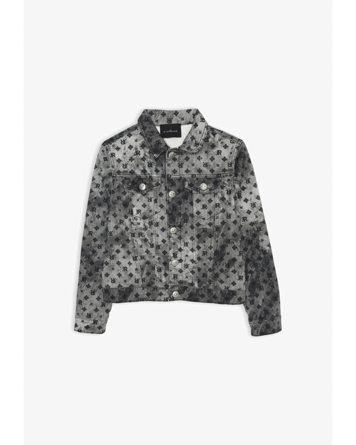 Veste en jean grise à monogramme - John Richmond